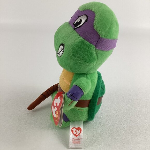 Ty Teenage Mutant Ninja Turtles Donatello 6" Plush Stuffed Donnie 2017 with Tags - Picture 2 of 6